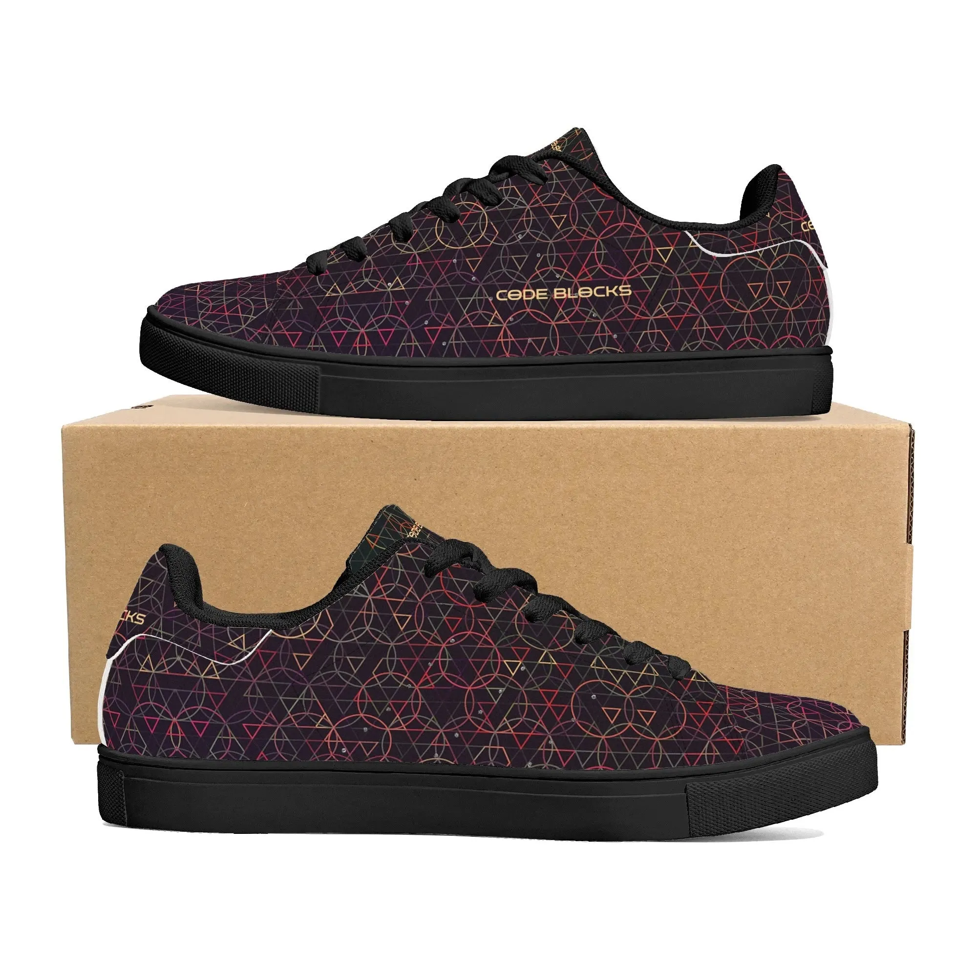 Mens Rubber Low Top Leather Sneakers