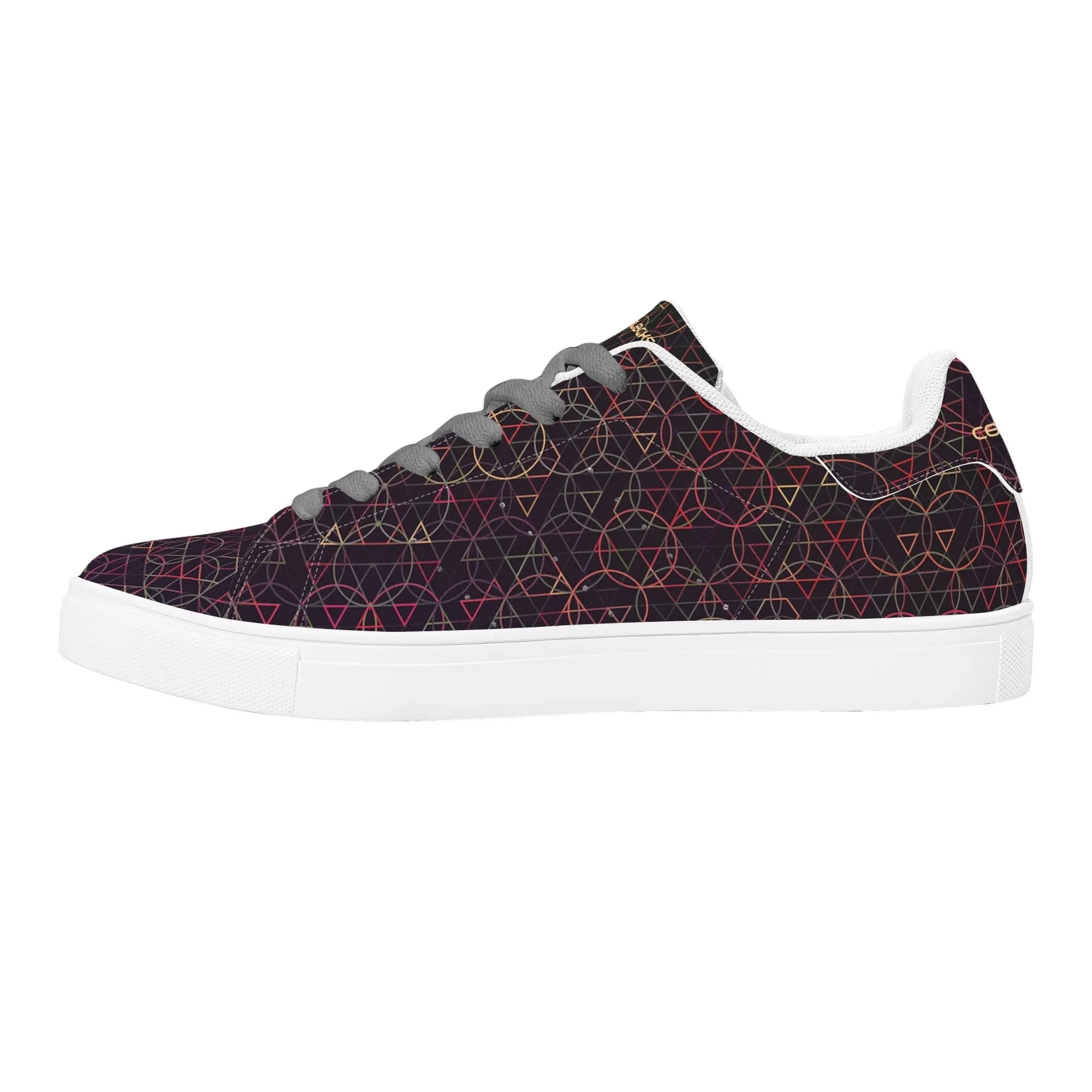 Mens Rubber Low Top Leather Sneakers