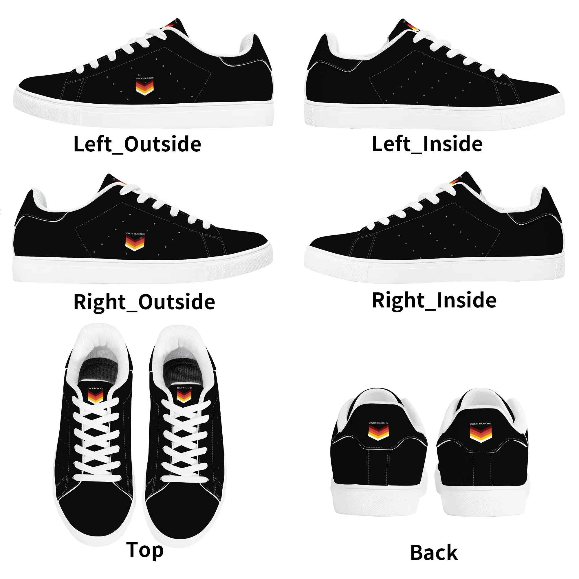 Mens Rubber Low Top Leather Sneakers