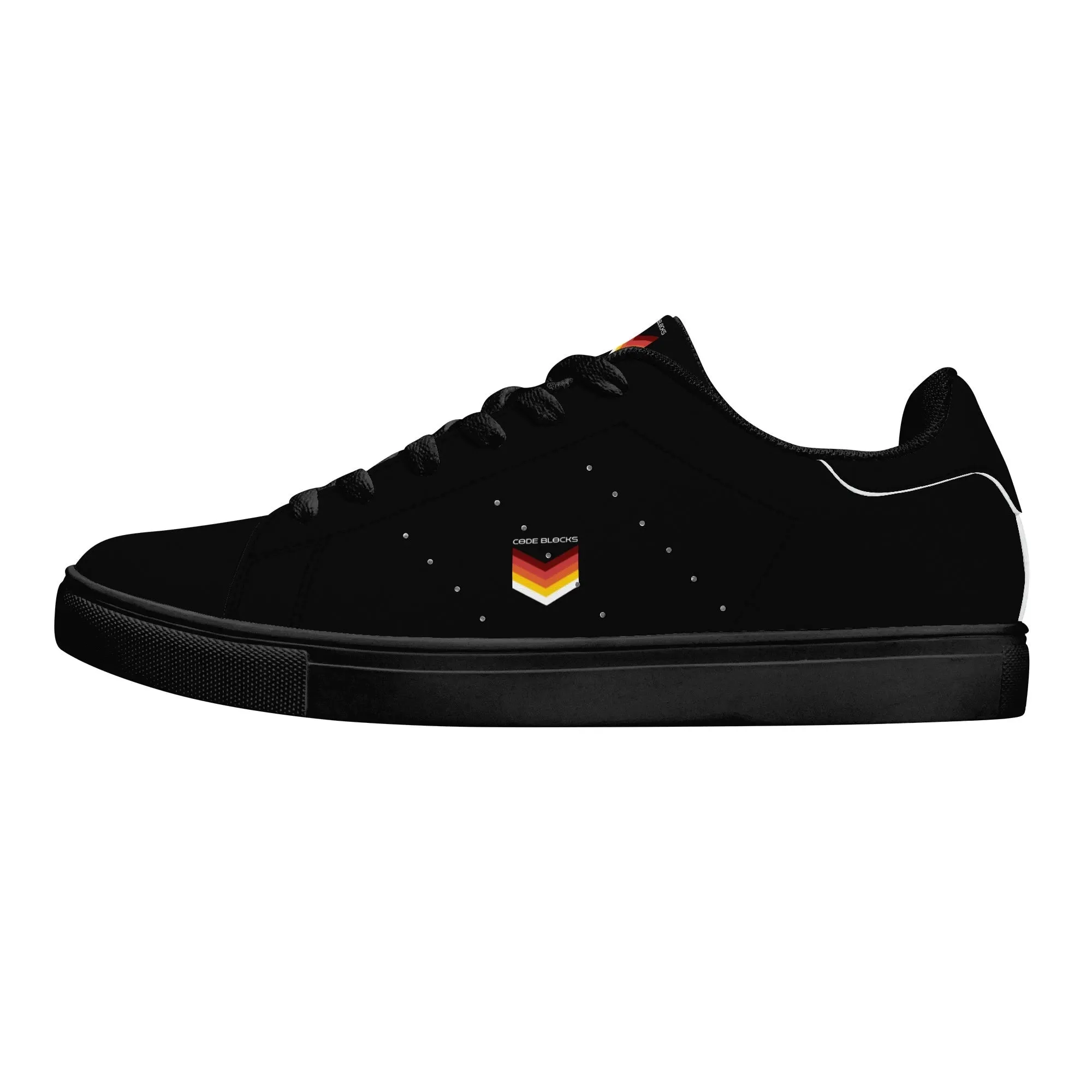 Mens Rubber Low Top Leather Sneakers