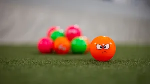 Mercian Soft Emoji Ball Orange Grumpy