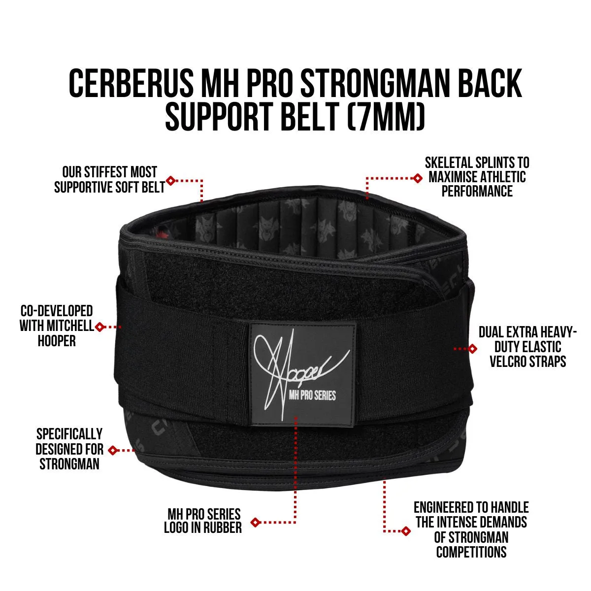 Mitchell Hooper Pro Strongman Back Support Belt (7mm)