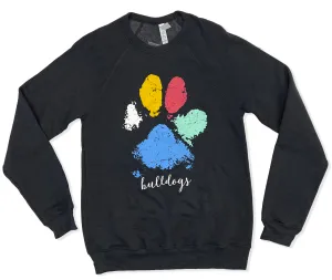 Multi-Colored Paw Print Sweatshirt