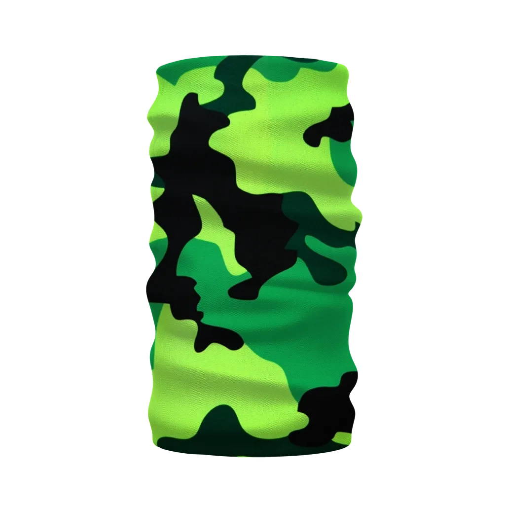 Neon Green Camo Neck Warmer Morf Scarf