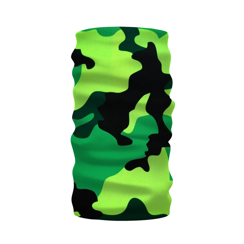 Neon Green Camo Neck Warmer Morf Scarf