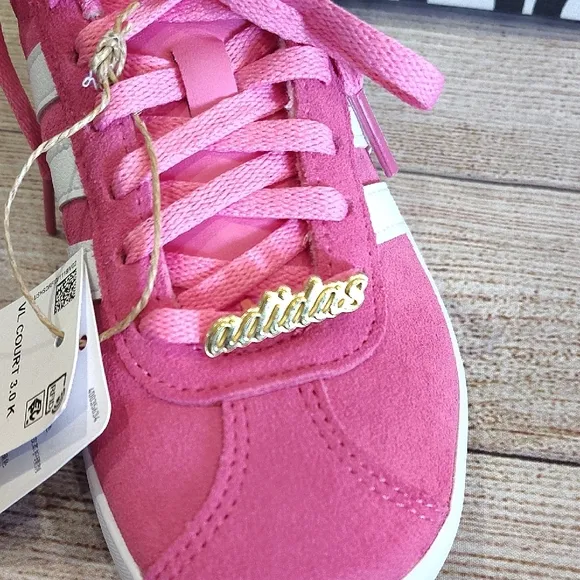 *New Adidas VL Court 3.0 K Pink Sneakers