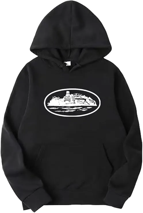 NEW NIUHE Cortez Men's Hooded Pullover Long Sleeve Plain Sports Casual Pullover Sweat Hoodie, Black, Sz XL Fits Like L