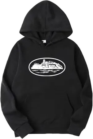 NEW NIUHE Cortez Men's Hooded Pullover Long Sleeve Plain Sports Casual Pullover Sweat Hoodie, Black, Sz XL Fits Like L