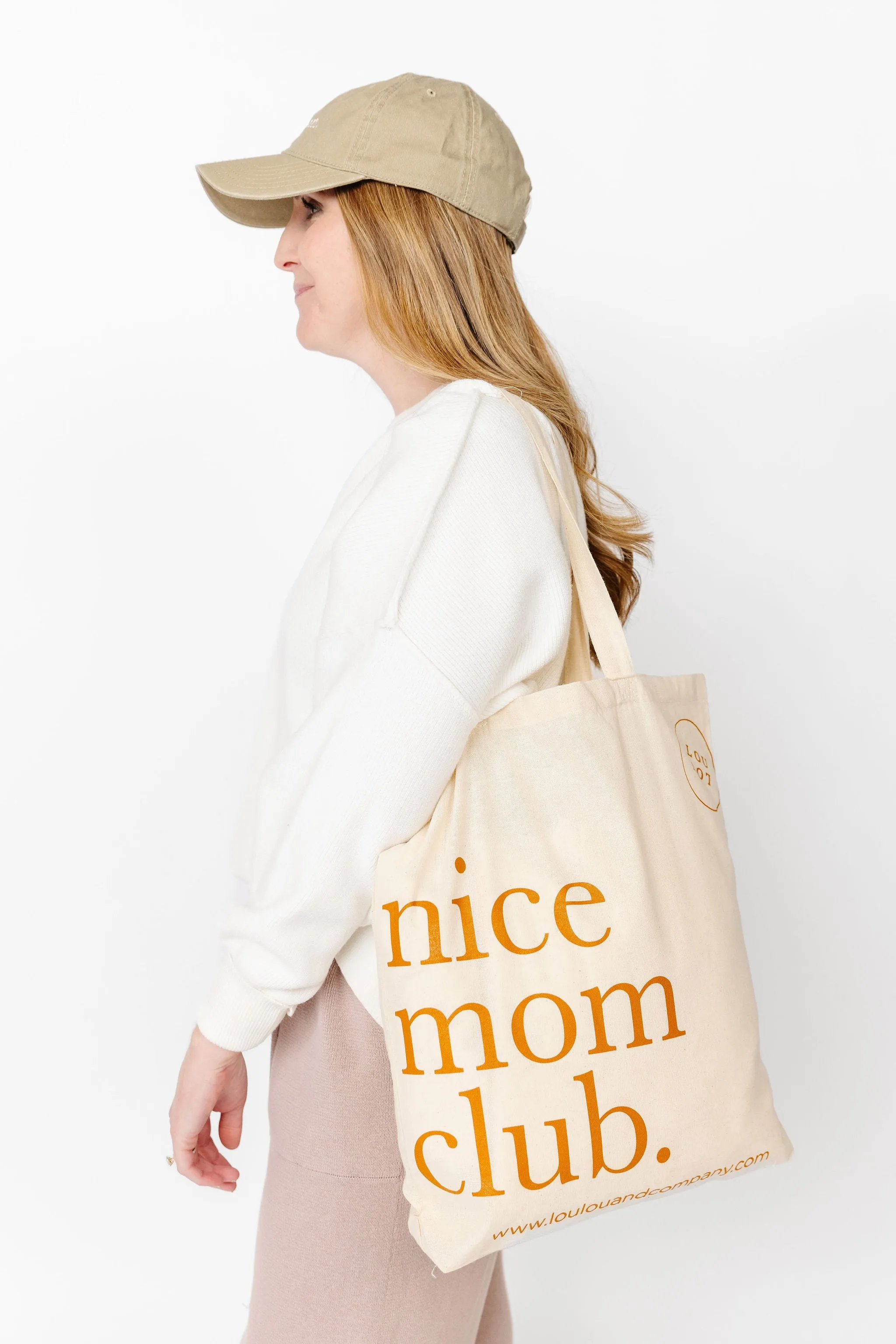 NICE MOM TOTE | “Nice Mom Club" Tan