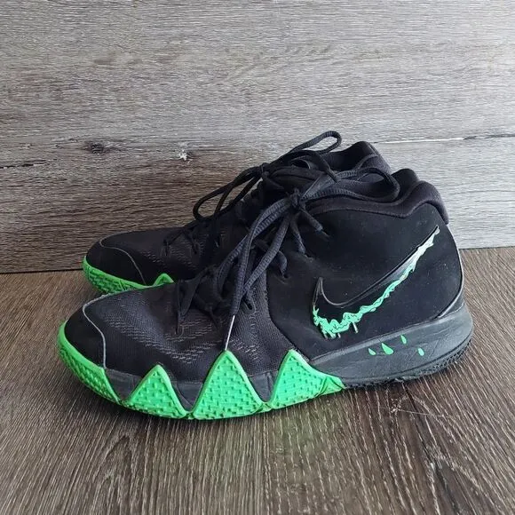 Nike Kyrie 4 Black Halloween Green GS Size 6.5Y Sneakers AA2897-012