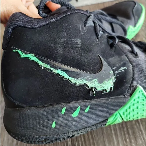 Nike Kyrie 4 Black Halloween Green GS Size 6.5Y Sneakers AA2897-012