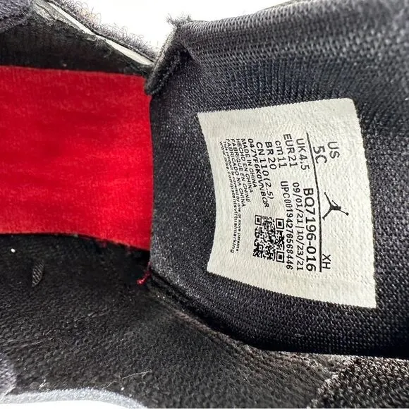 Nike Sky Jordan 1 TD 'Bred Toe'