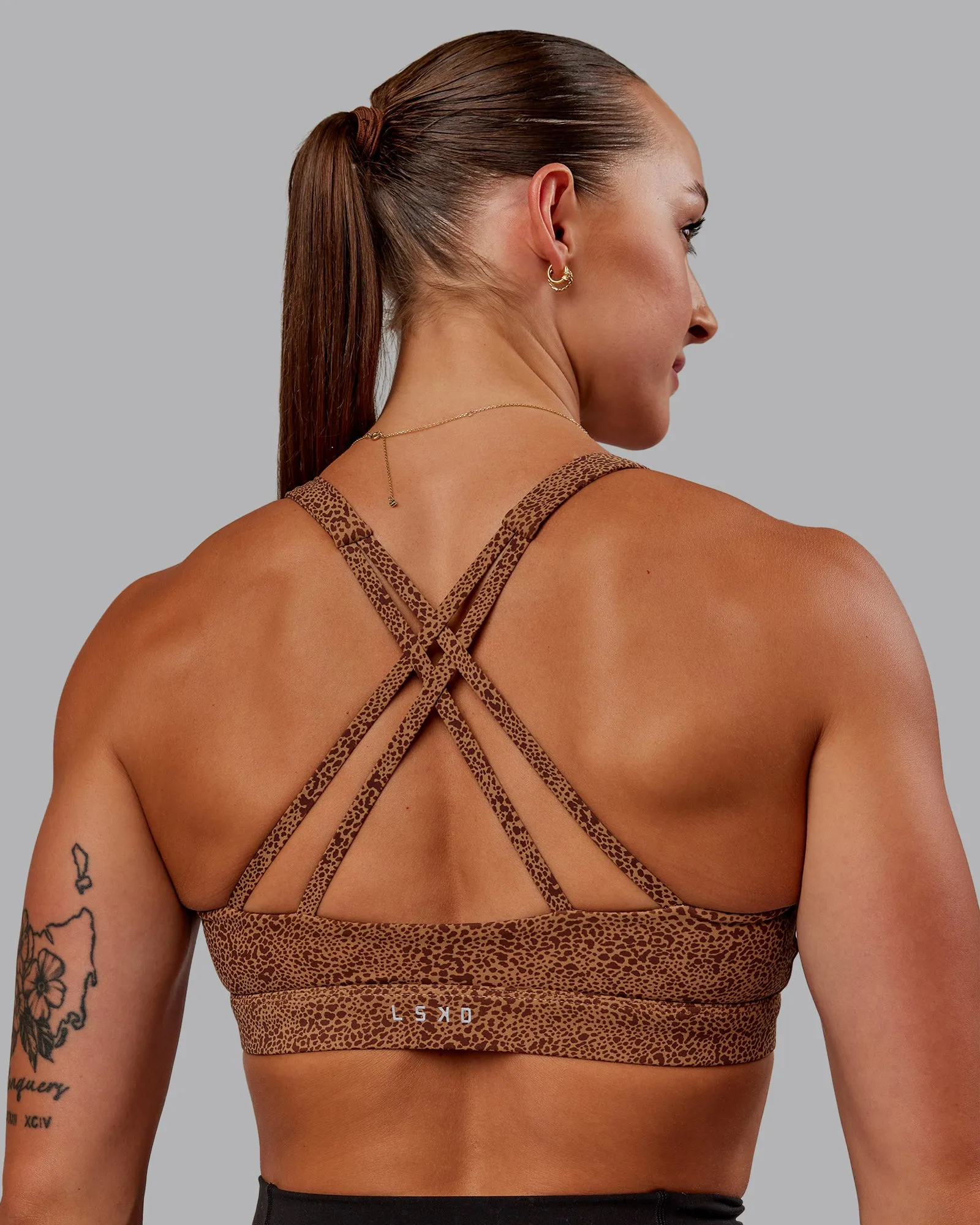 Nirvana Sports Bra - Caramel Agile Print