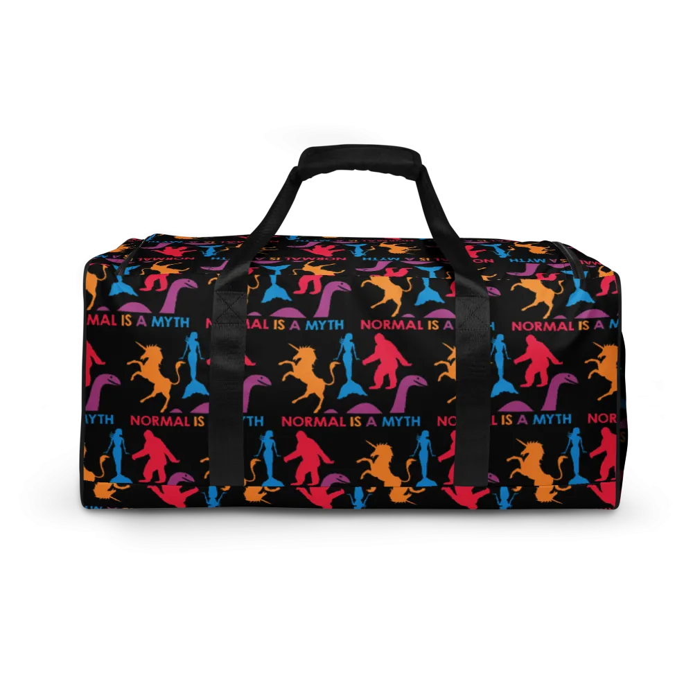 Normal is a Myth (Bigfoot, Mermaid, Unicorn & Loch Ness Monster Pattern) Duffle Bag