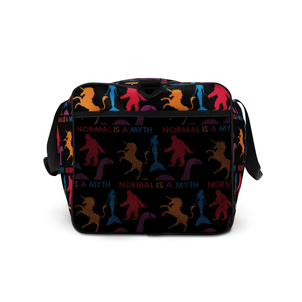 Normal is a Myth (Bigfoot, Mermaid, Unicorn & Loch Ness Monster Pattern) Duffle Bag