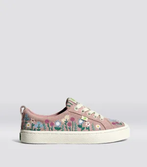 OCA Low Rose Suede Embroidered Flowers Sneaker Men