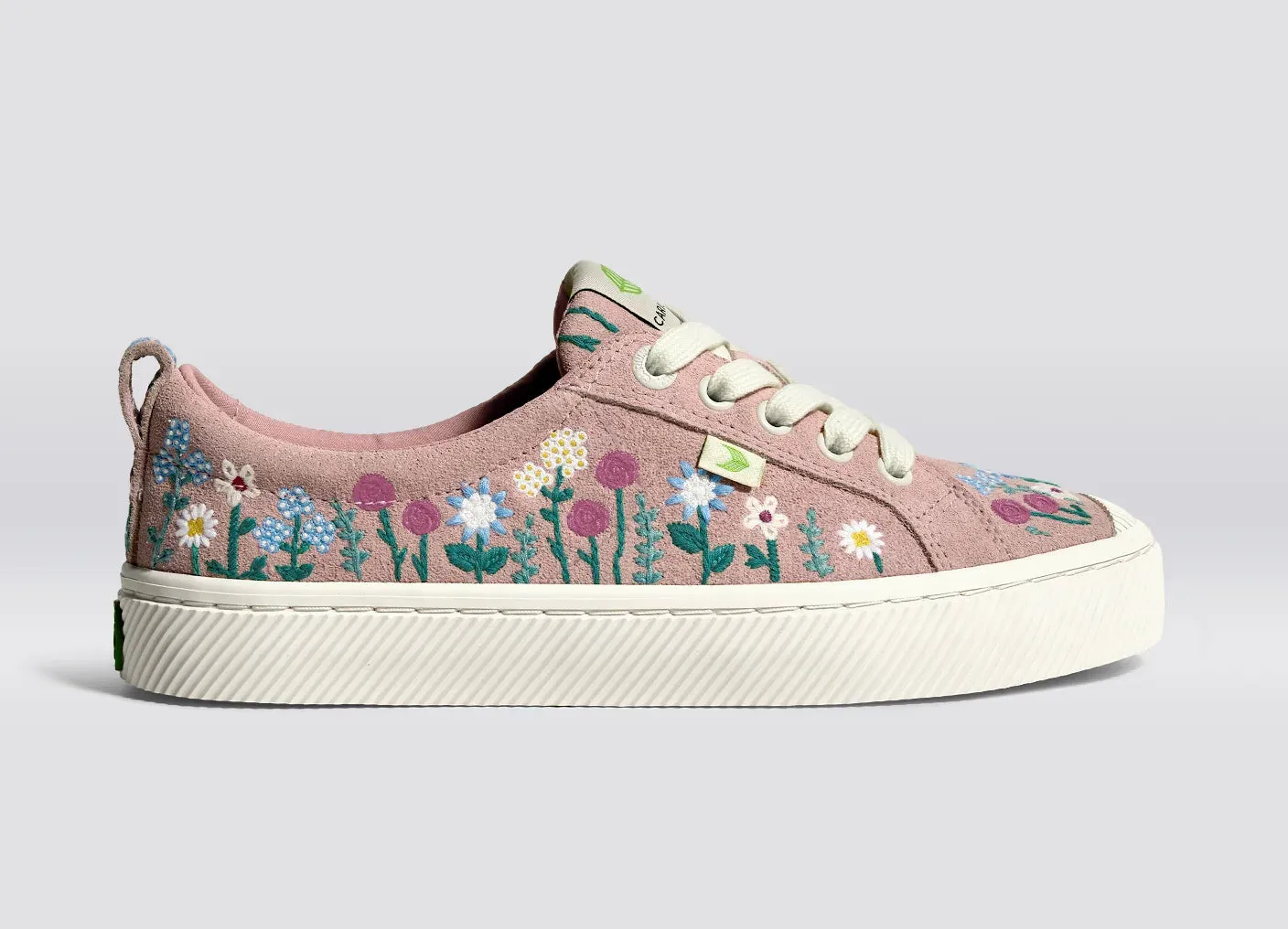 OCA Low Rose Suede Embroidered Flowers Sneaker Men
