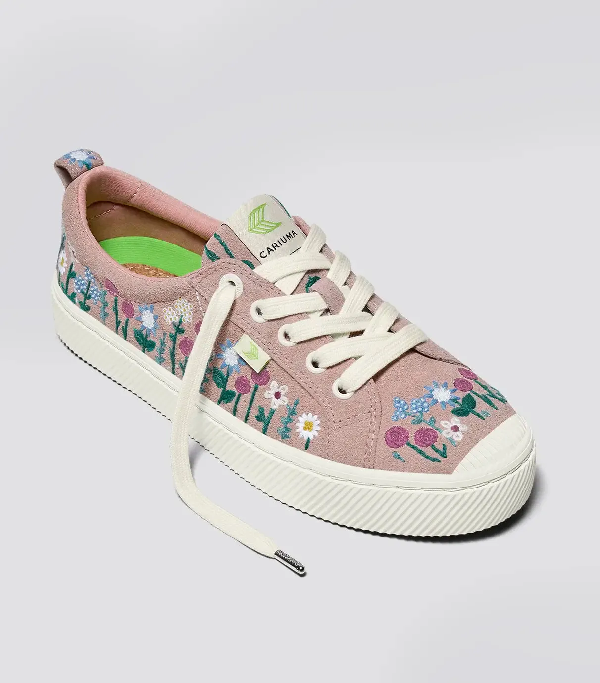 OCA Low Rose Suede Embroidered Flowers Sneaker Men