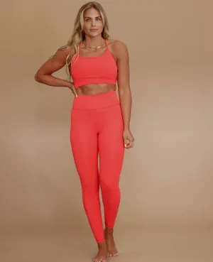 Open Back Crop Tank - Hibiscus
