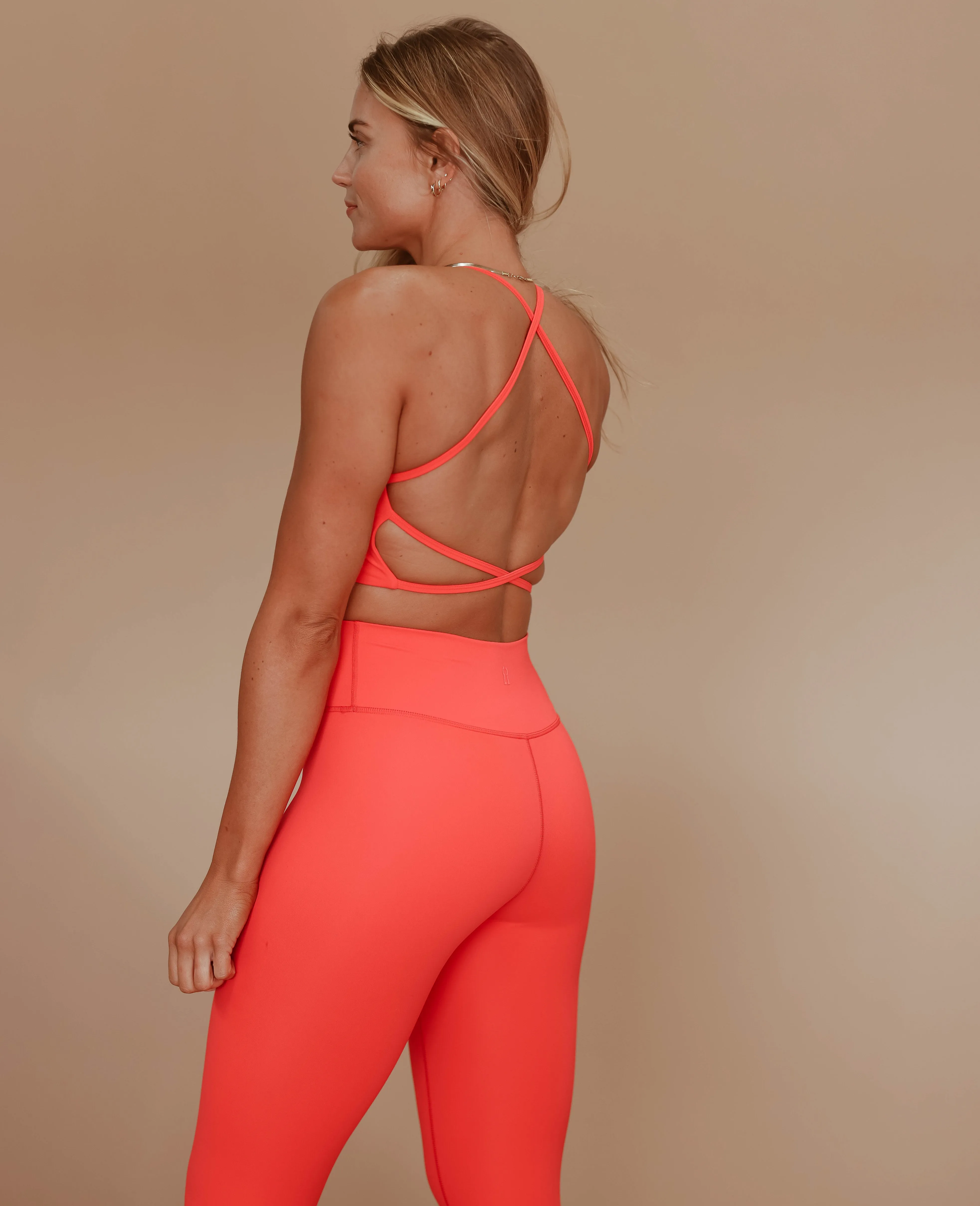 Open Back Crop Tank - Hibiscus
