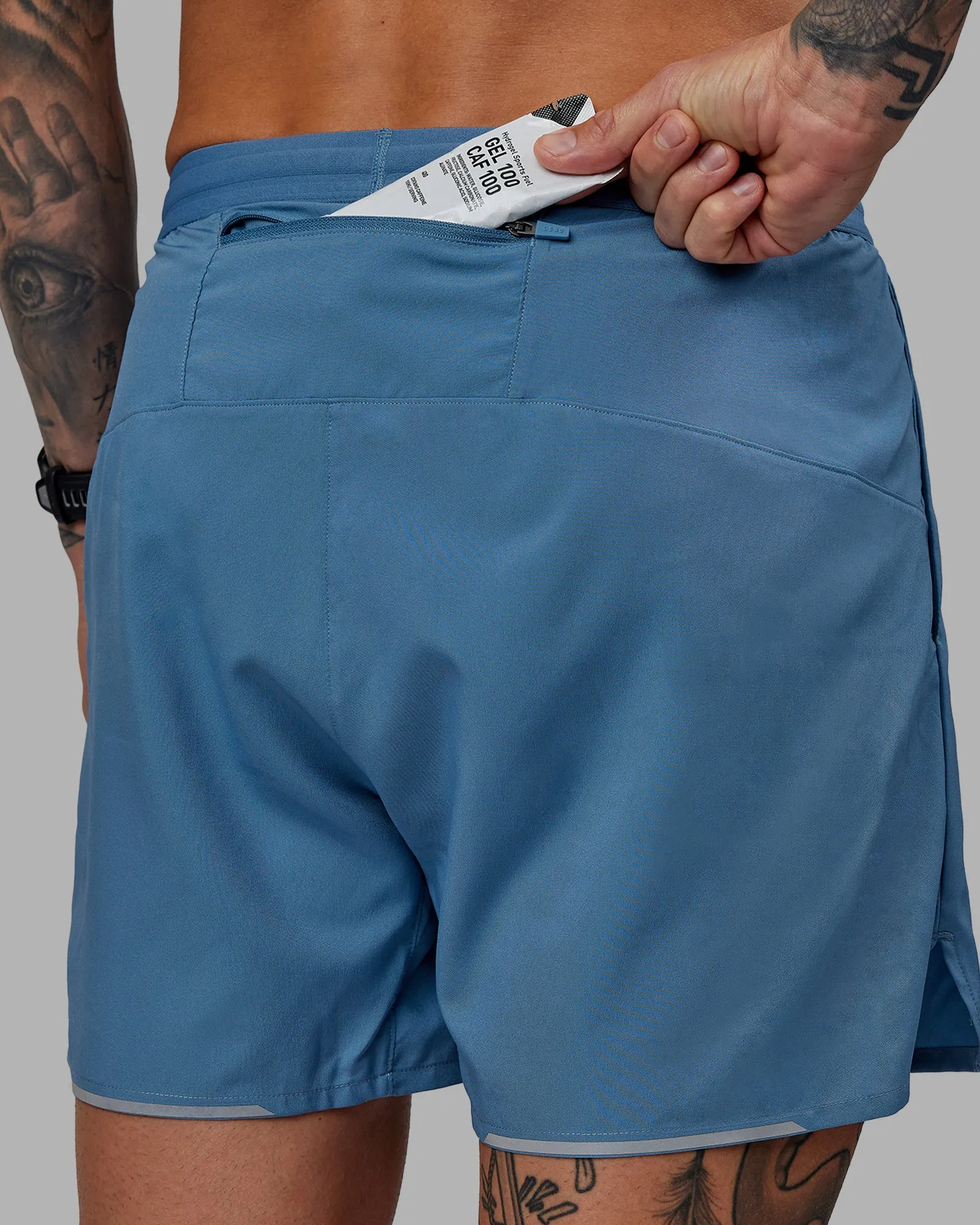Pace Lined Performance Short  5" - Elemental Blue