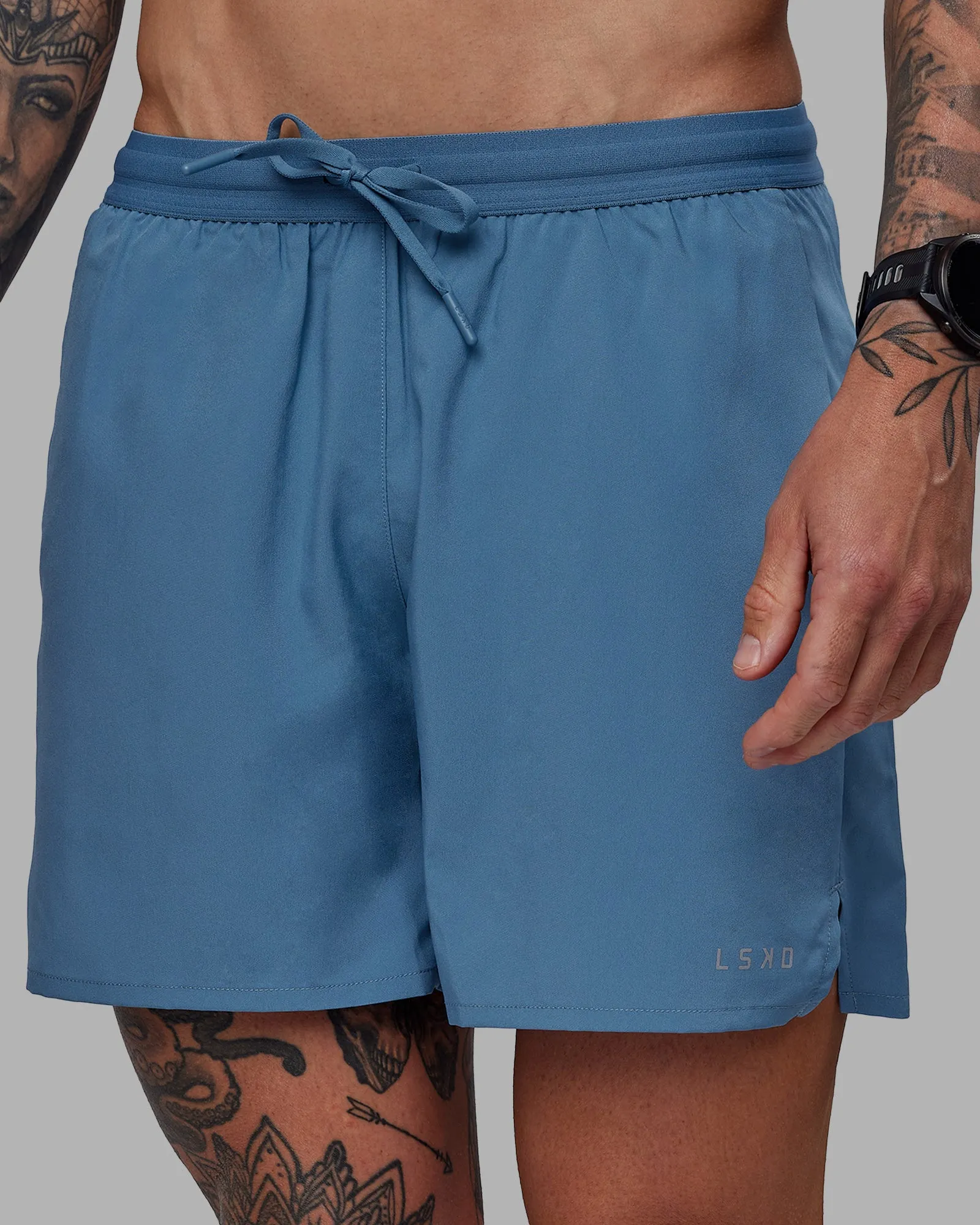Pace Lined Performance Short  5" - Elemental Blue