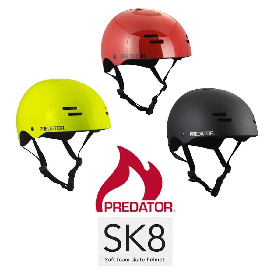Predator SK8 Soft Foam Skate Helmet - Matte Black