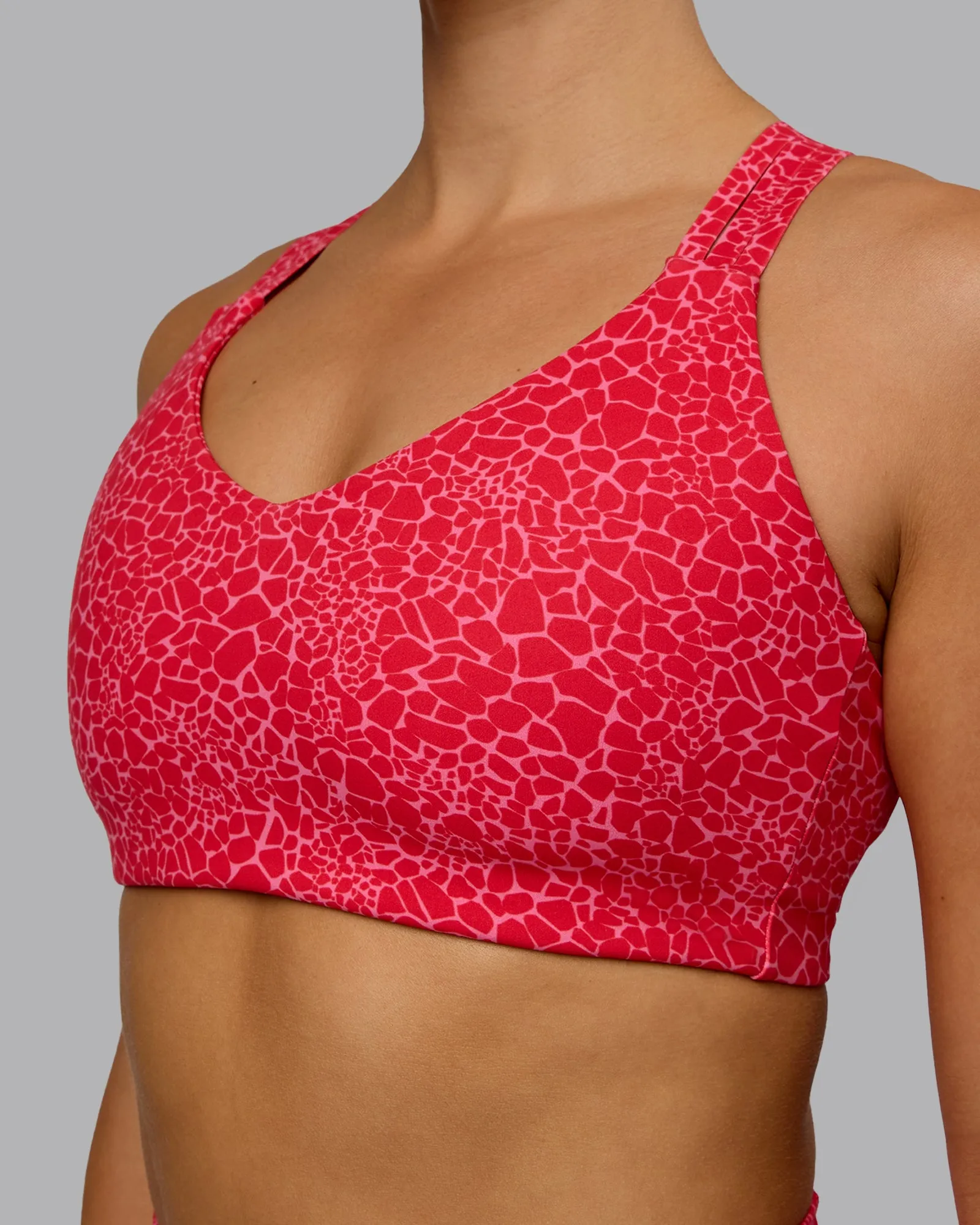 Push The Limit Sports Bra - Red Vitality Print