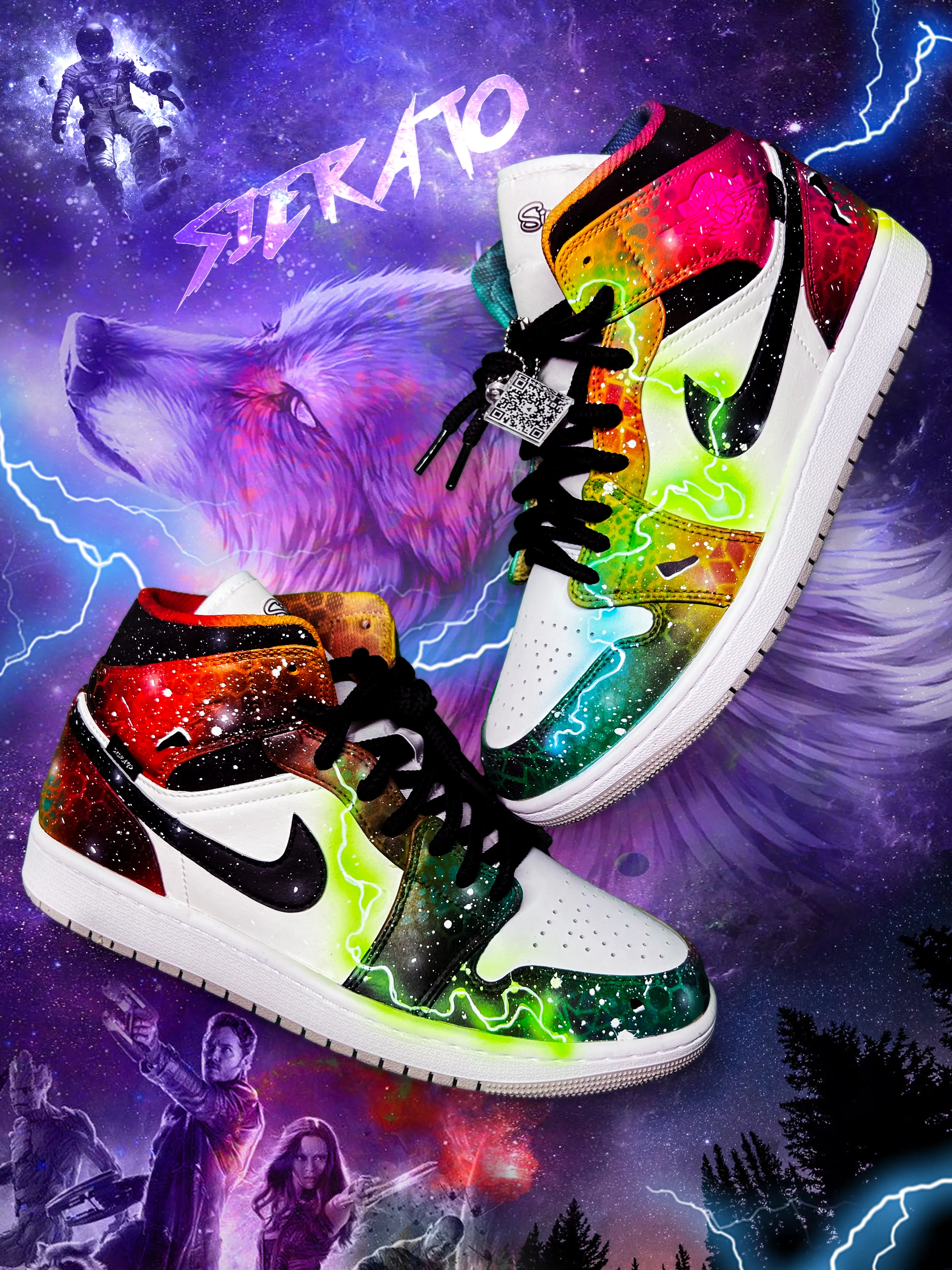 "Galaxy" Series - Custom Hand-Made Air Jordans by Sierato x Artisan Echelon