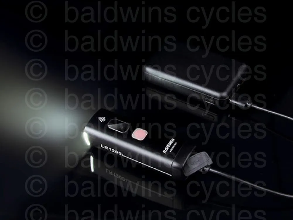 Ravemen LR1200 USB Rechargeable Curved Lens Front Light in Matt Black (1200 Lumens)