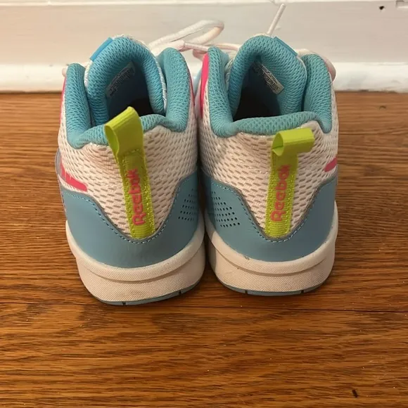 Reebok Girls White And Neon Sneakers Size 1
