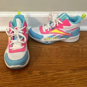 Reebok Girls White And Neon Sneakers Size 1