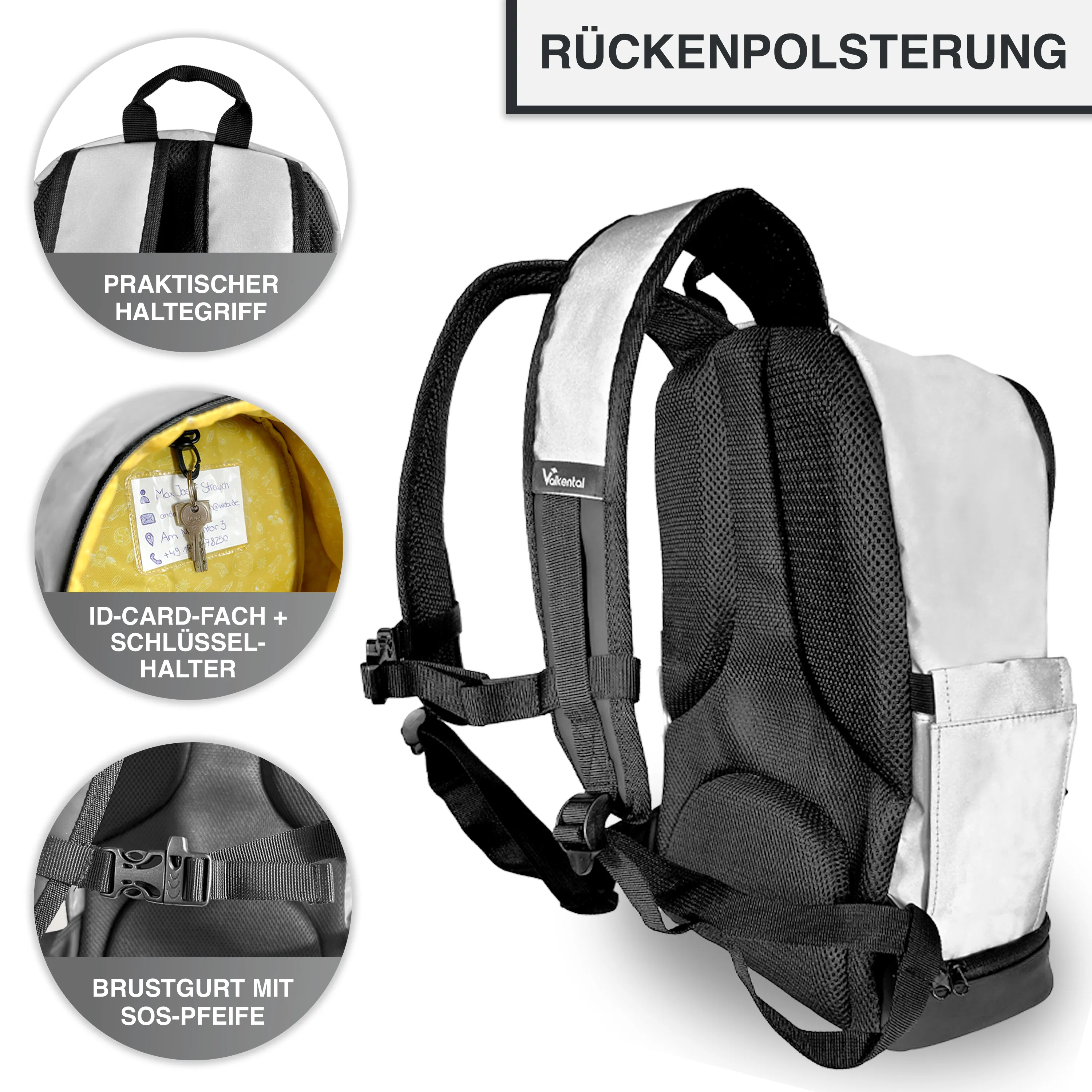 Reflektierender Kinderrucksack für Schule und Kindergarten