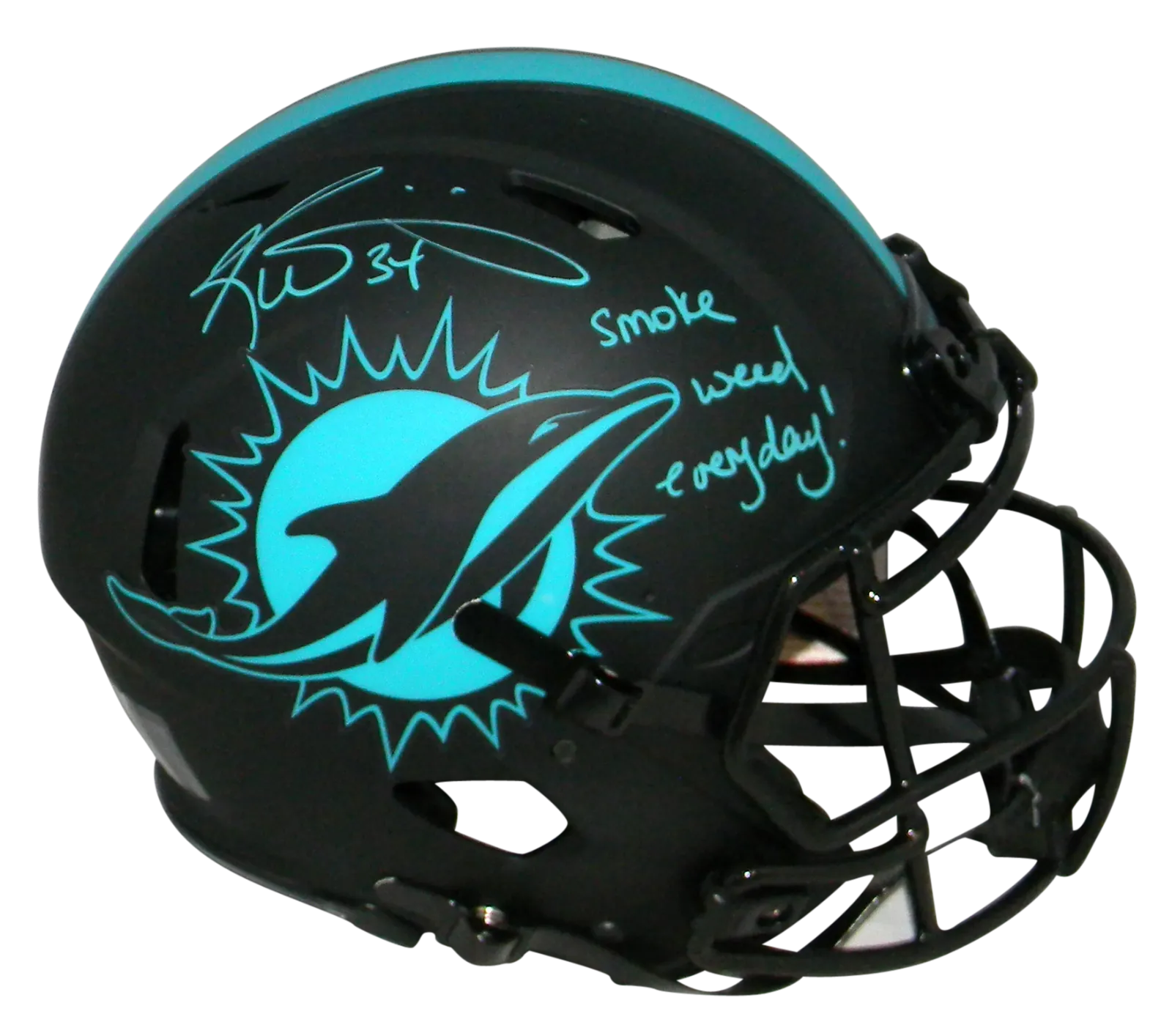 RICKY WILLIAMS SIGNED MIAMI DOLPHINS F/S ECLIPSE AUTHENTIC HELMET W/ SMOKE WEED