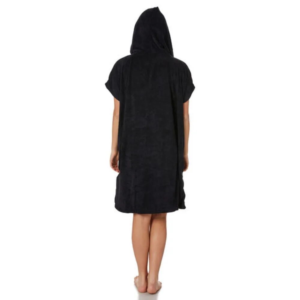 RIP CURL WOMEN'S SCRIPT HOODED TOWEL BLACK