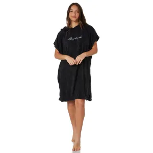 RIP CURL WOMEN'S SCRIPT HOODED TOWEL BLACK