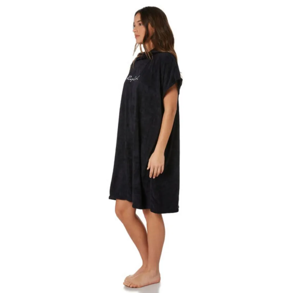RIP CURL WOMEN'S SCRIPT HOODED TOWEL BLACK