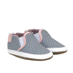 Robeez Soft Soles - Polka Dot Polly Charcoal Canvas