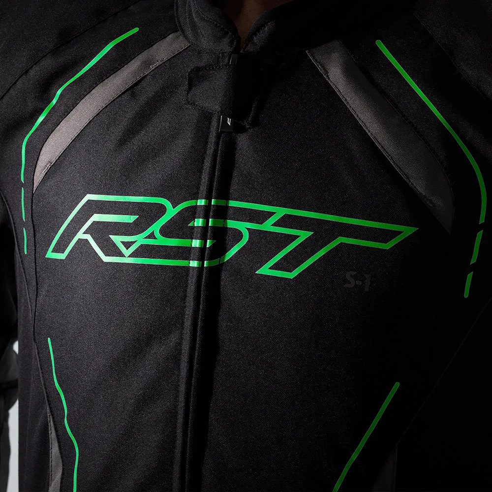 RST S-1 CE TEXTILE JACKET [BLACK/NEON GREEN]