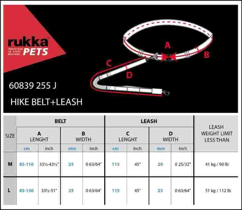 Rukka Pets Dog Hike Running Belt & Lead Black