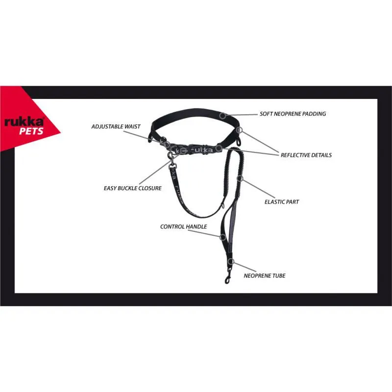 Rukka Pets Dog Hike Running Belt And Leash Grey