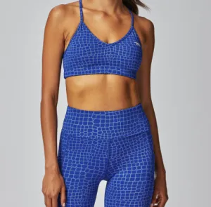 Running Bare Blaze Push Up Sports Bra - Blue