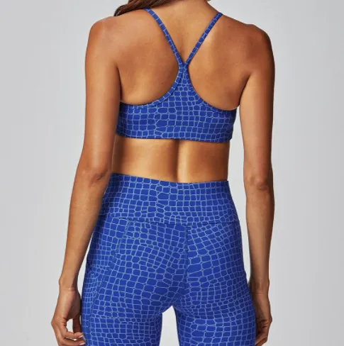 Running Bare Blaze Push Up Sports Bra - Blue