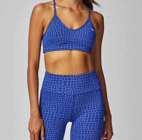 Running Bare Blaze Push Up Sports Bra - Blue