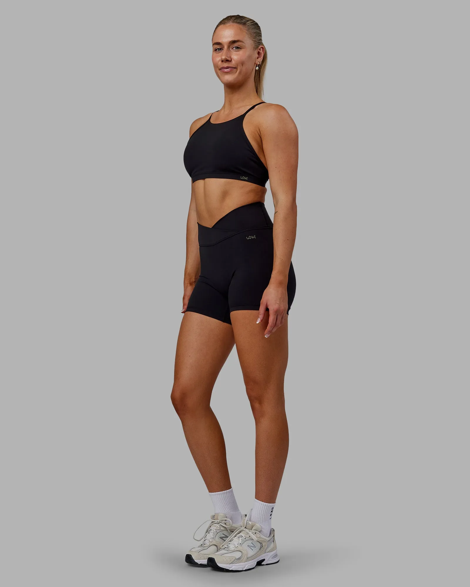 Sara Ares High Neck Sports Bra - Black