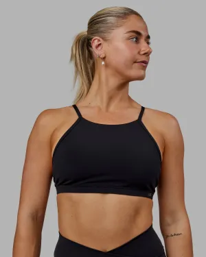 Sara Ares High Neck Sports Bra - Black