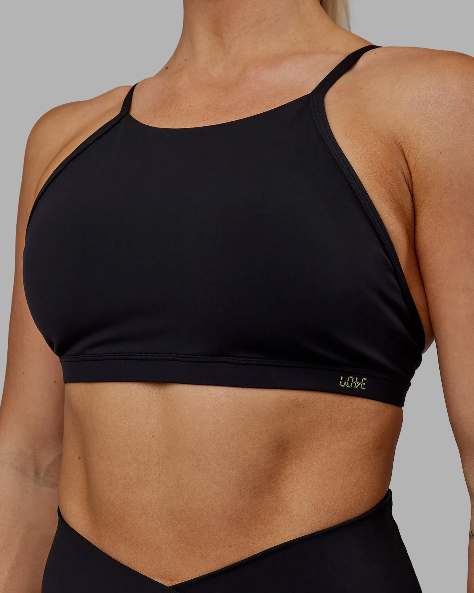 Sara Ares High Neck Sports Bra - Black