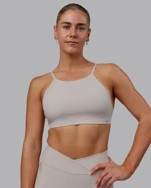 Sara Ares High Neck Sports Bra - Shale Beige