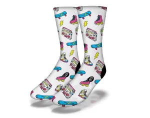 SAVVY SOX 90'S SKATER WHITE SOCKS