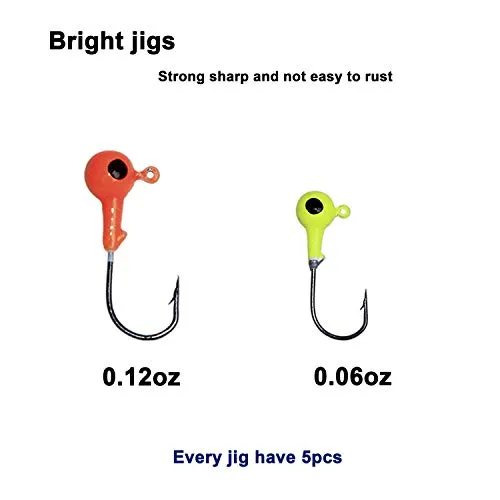Shaddock Fishing 110 Piece Fishing Lures Tackle Kit Soft Crappie Tube Jigs Heads Hooks Fish Bass Fishing Gear Lures Kit Set (40pcs kit)
